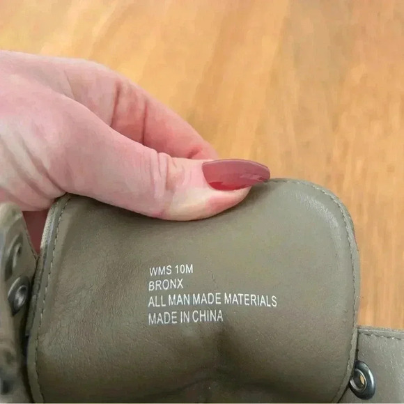 Report Women's Bronx Military Combat Moto Lace Up Mid Calf Heeled Boots Size 10 - Picture 7 of 9